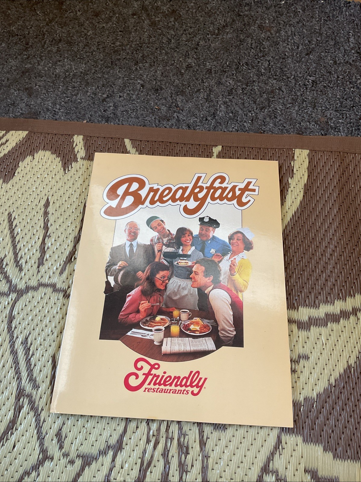 Vintage Friendly Restaurant 1982 Breakfast Menu Original
