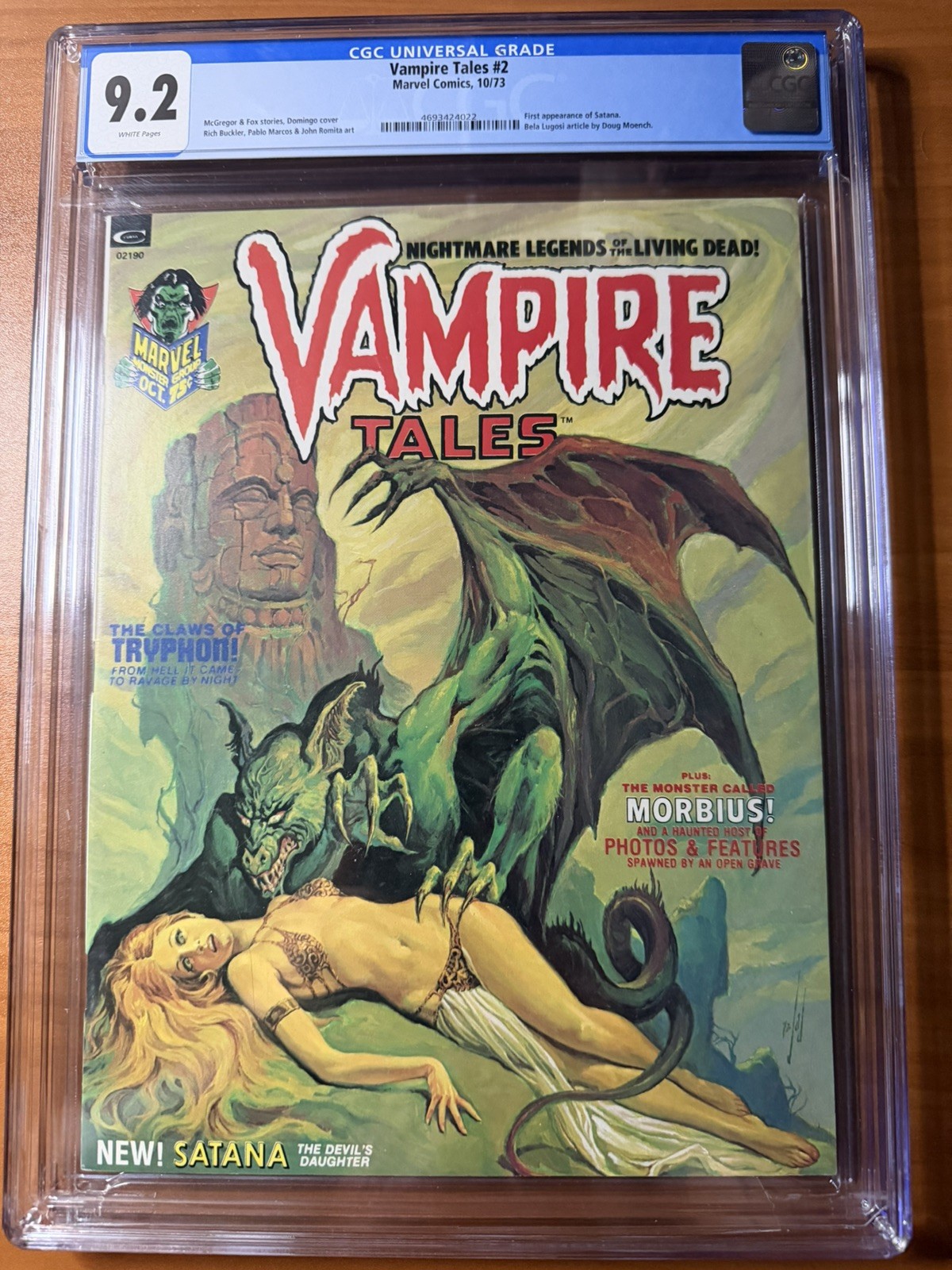 CGC 9.2 Vampire Tales #2 1973 Marvel Comics 1st Appearance Satana