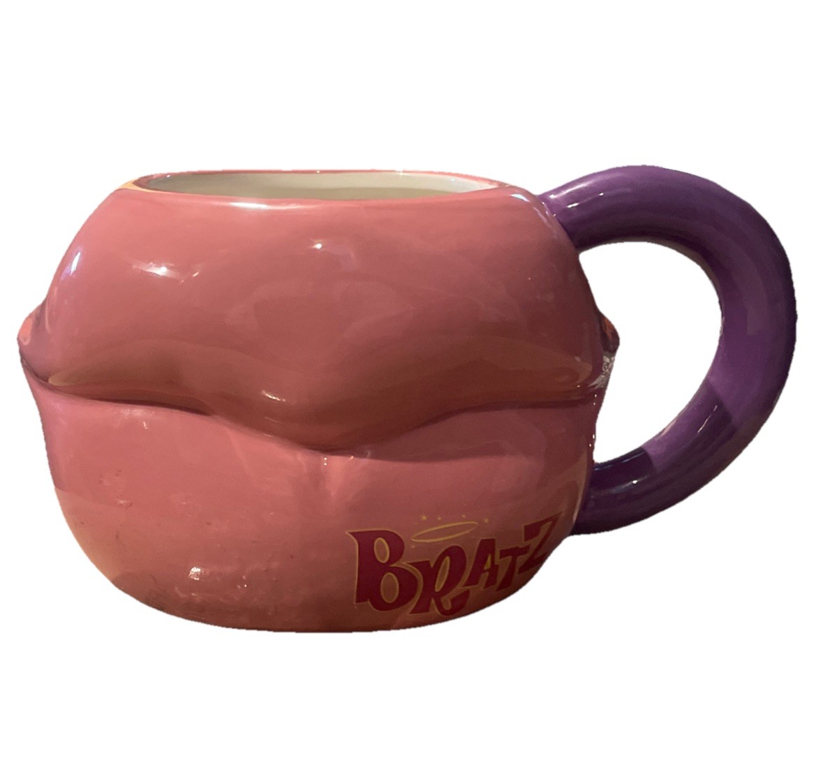 Unique Bratz 20-Ounce Ceramic Mug with 3D Lips Design - Hand Wash Only