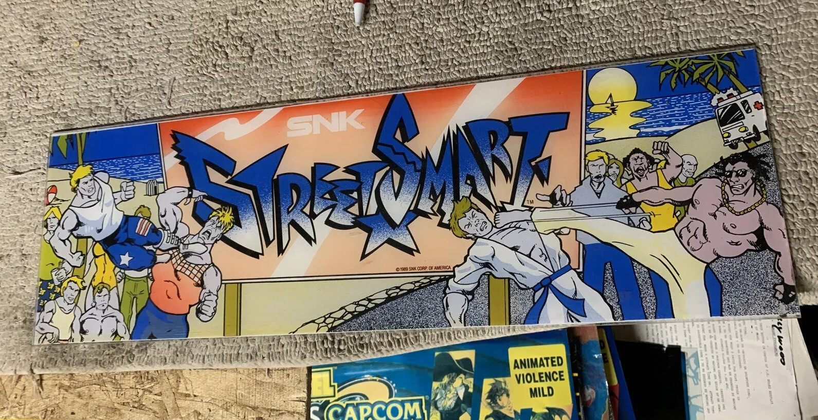 23 3/4-7.5ORIGINAL Street Smart S PLEXI sign marquee ARCADE VIDEO GAME PART If14
