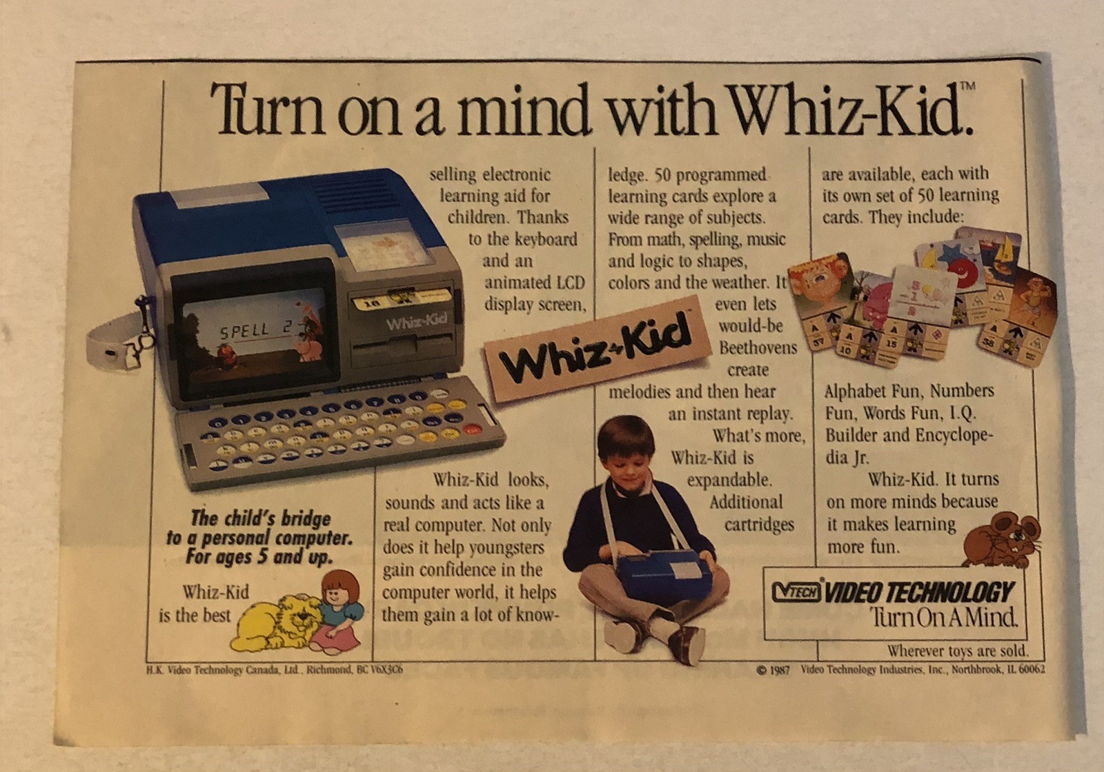 1987 Whiz Kid Vintage Print Ad pa51