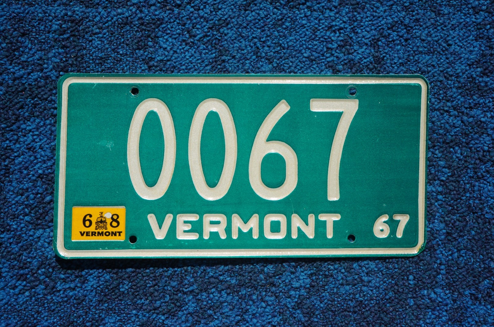 1967 1968 Vermont SAMPLE License Plate