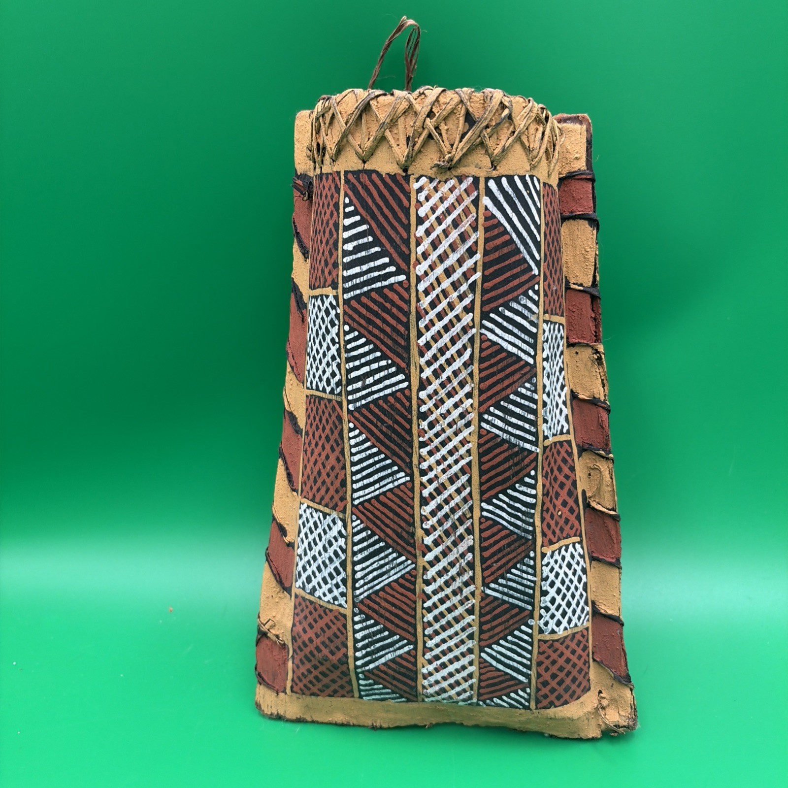 Australian Judy Munkara Tunga Tiwi Traditional Bark Basket With Gallery Tag