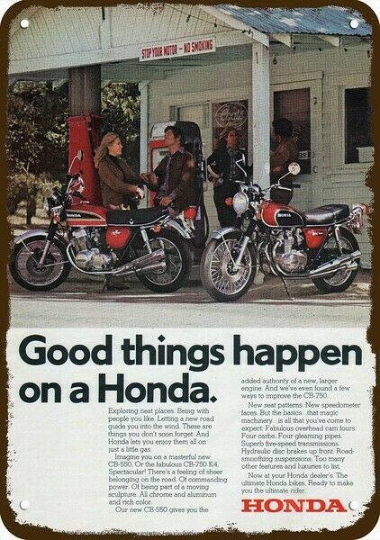 1974 HONDA CB-550 & CB-750 K4 MOTORCYCLE Vntg-Look DECORATIVE REPLICA METAL SIGN