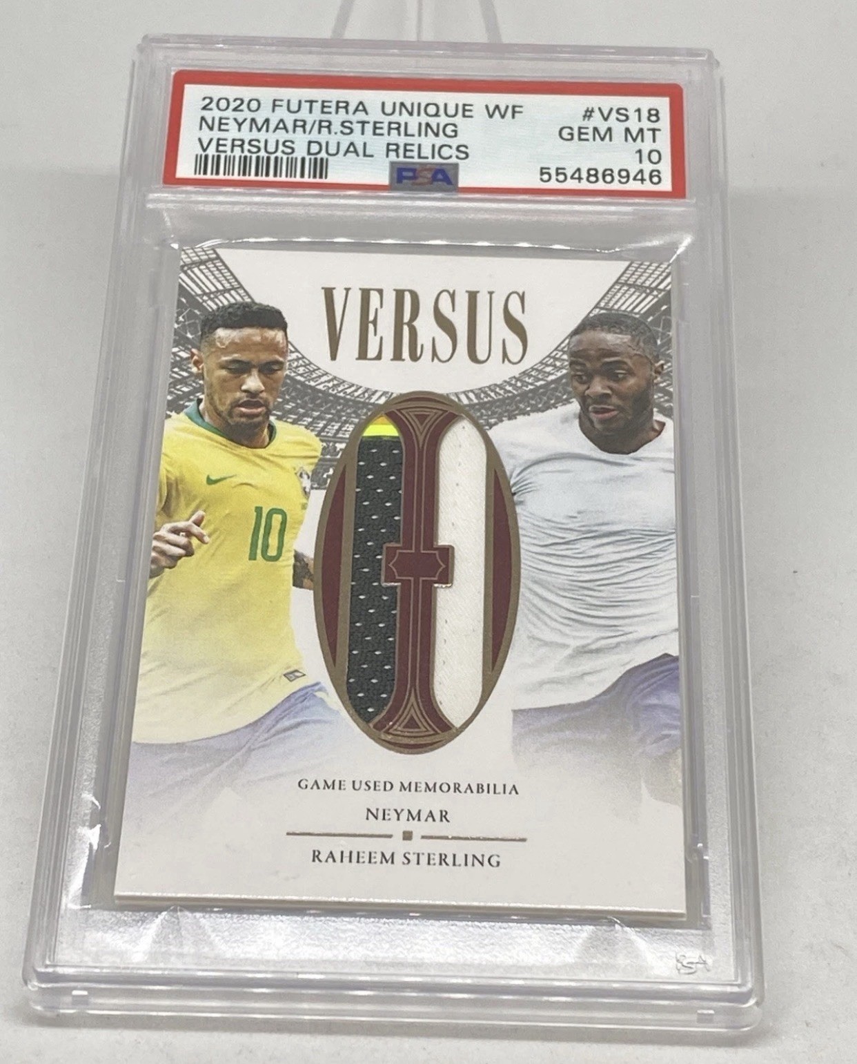 2020 NEYMAR VS STERLING GAME USED JSY 2014 RC /35 PSA 10 GEM POP 1