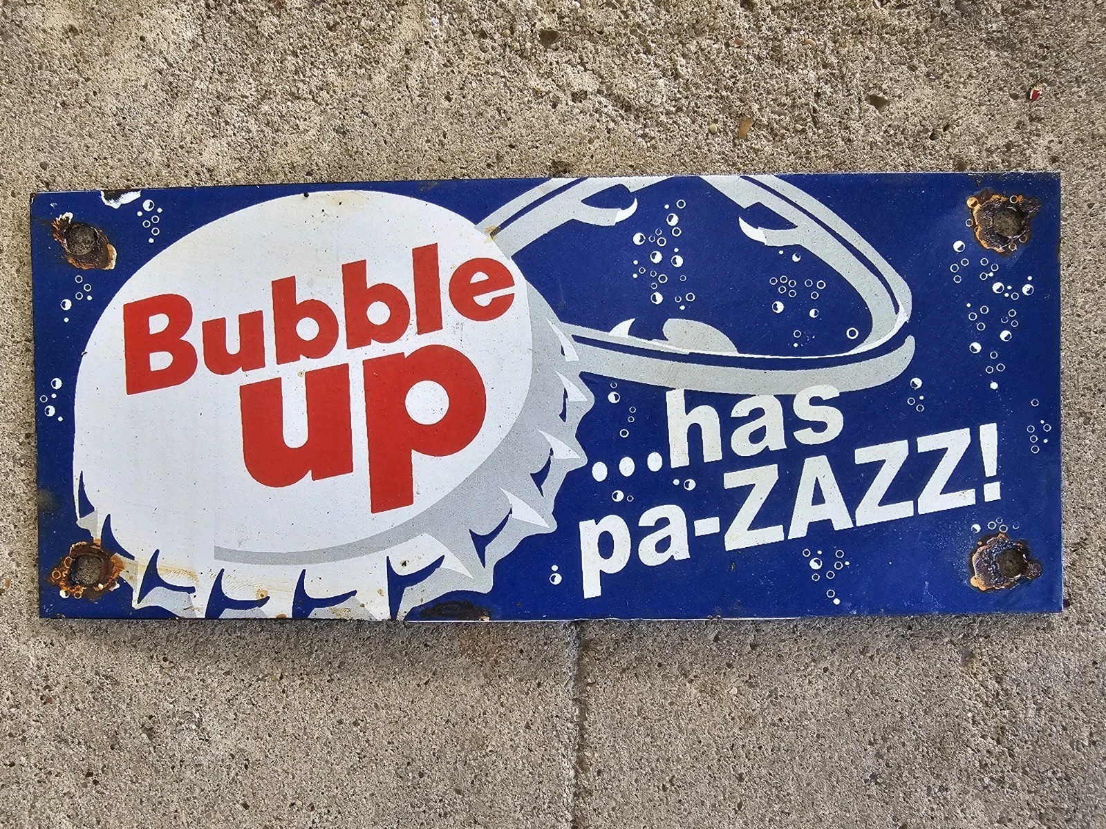 VINTAGE BUBBLE UP LEMON LIME SODA POP  PORCELAIN SIGN 8