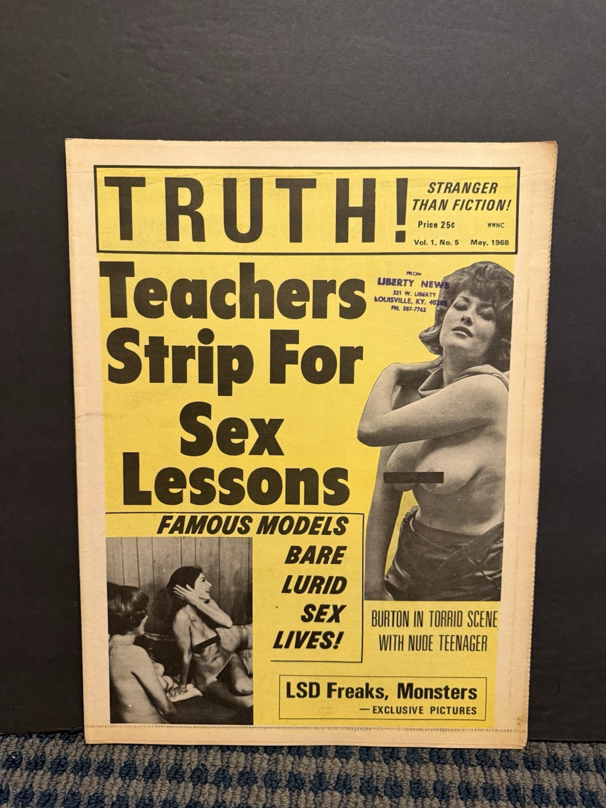 1968 May TRUTH Newspaper Vol. 1 No. 5 Sharon Tate *Back Cover, Monsters (10T)