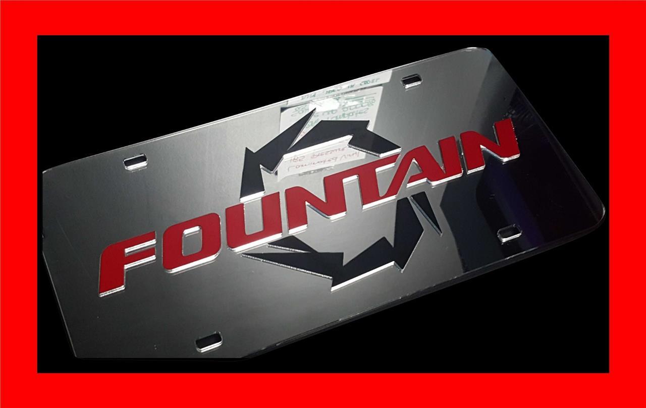 Fountain Boat License Plate Chrome Acrylic Mirror Car Plate