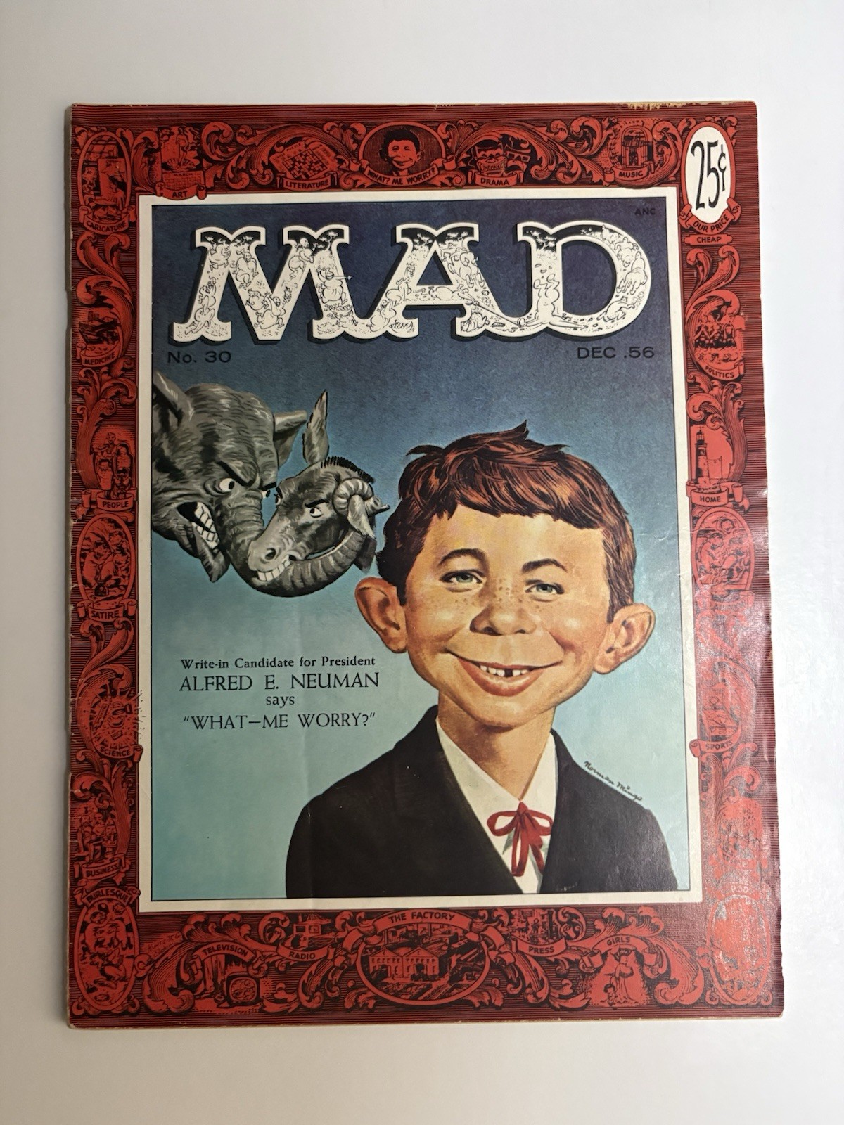Mad Magazine December 1956 Issue #30 with Alfred Neuman Cover Vintage 3.5