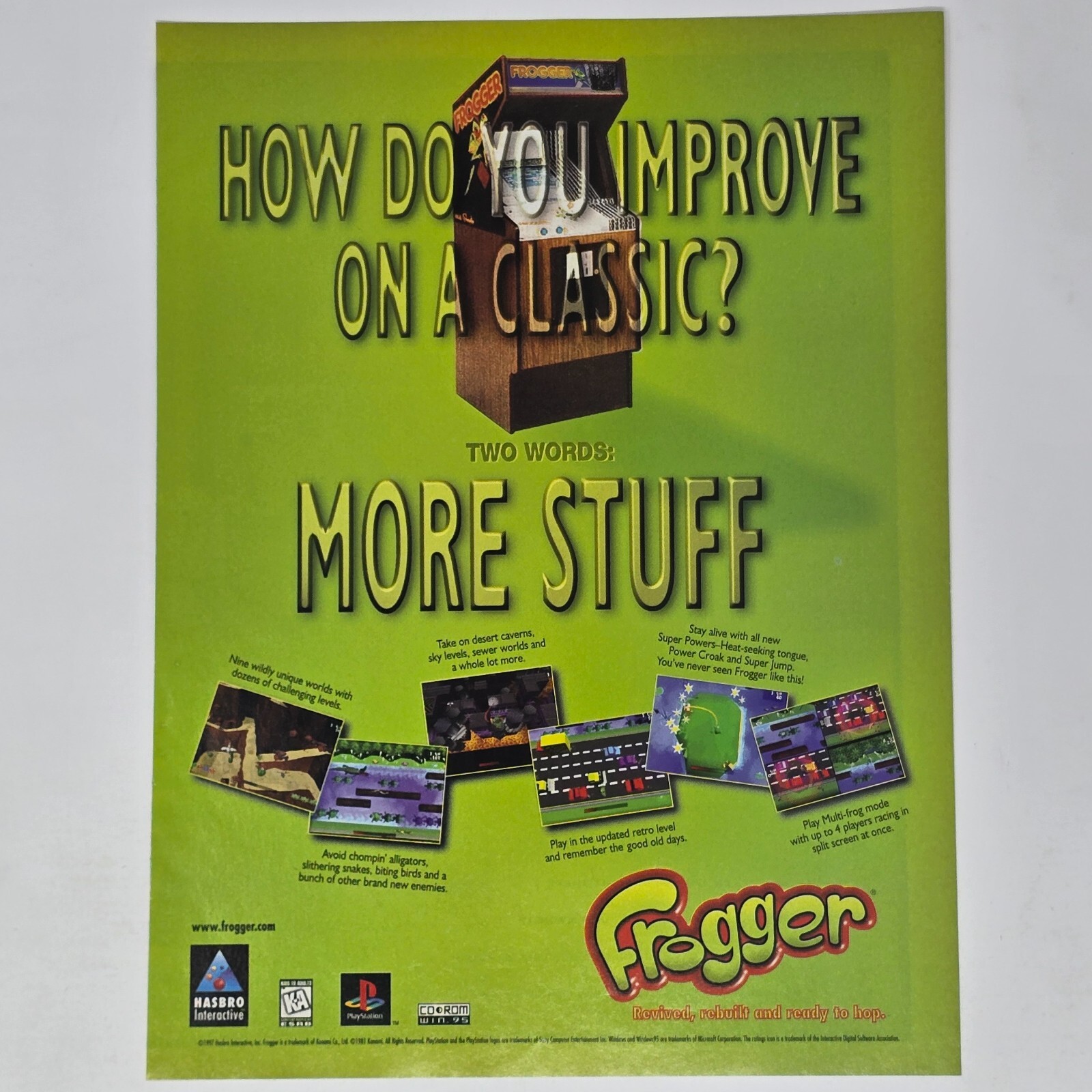 Frogger Sony PlayStation 1 PS1 PC More Stuff Print Ad/Poster Promo Art