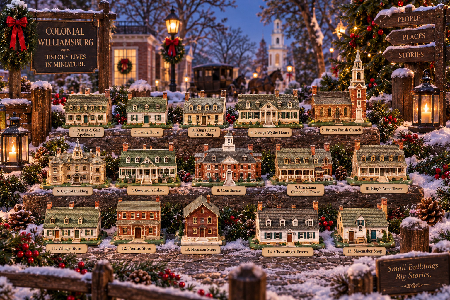 Lang & Wise Colonial Williamsburg Miniature Buildings Lot 15 Historic Houses CW