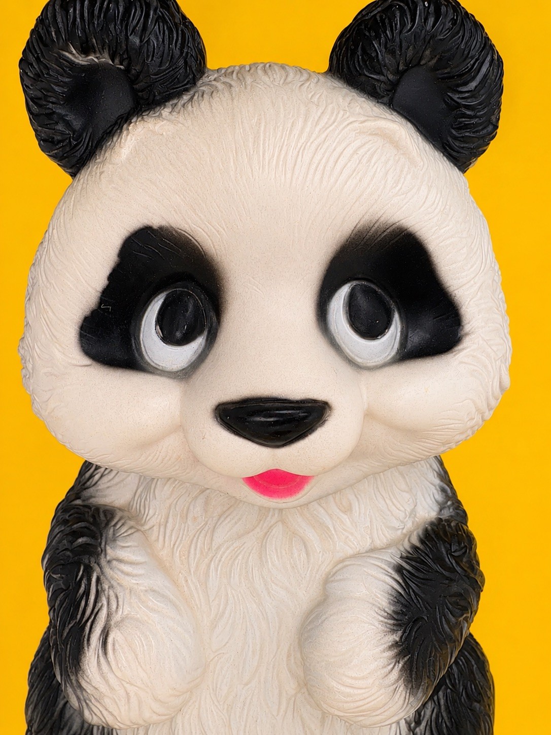 🐼 CUTE Vintage Blow Mold Large Panda Bear Piggy Bank 60s 70s Kitsch Big Eyes