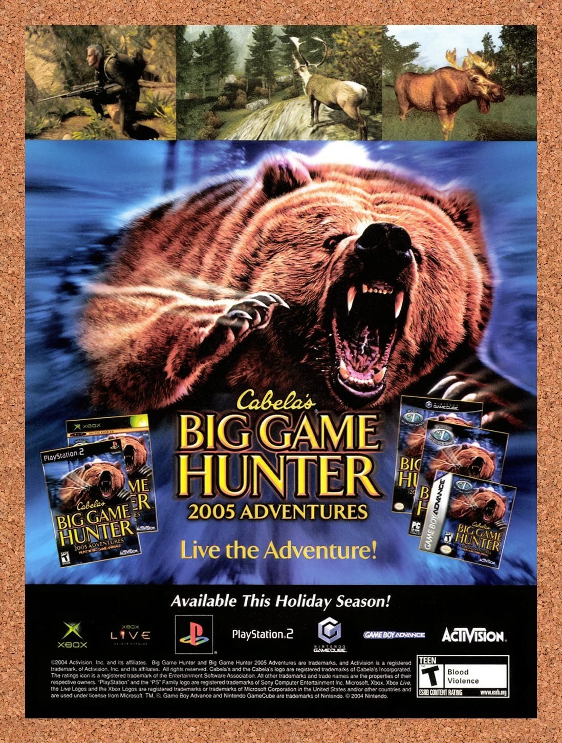 2004 Cabelas Big Game Hunter 2005 Adventures Xbox Original Ad / Promo v1