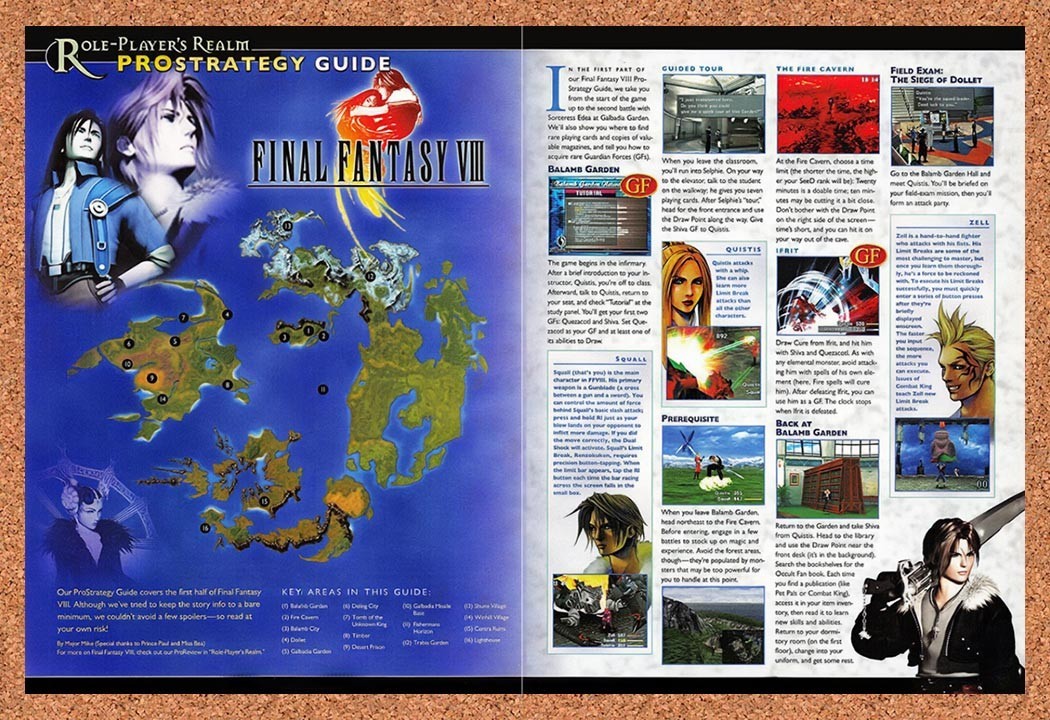1999 Final Fantasy VIII World Map Original Advertisement / Retro Promo vr4