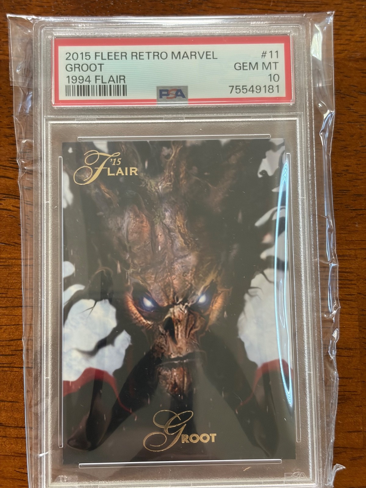 2015 Fleer Retro Marvel Groot #11 1994 Flair - PSA 10