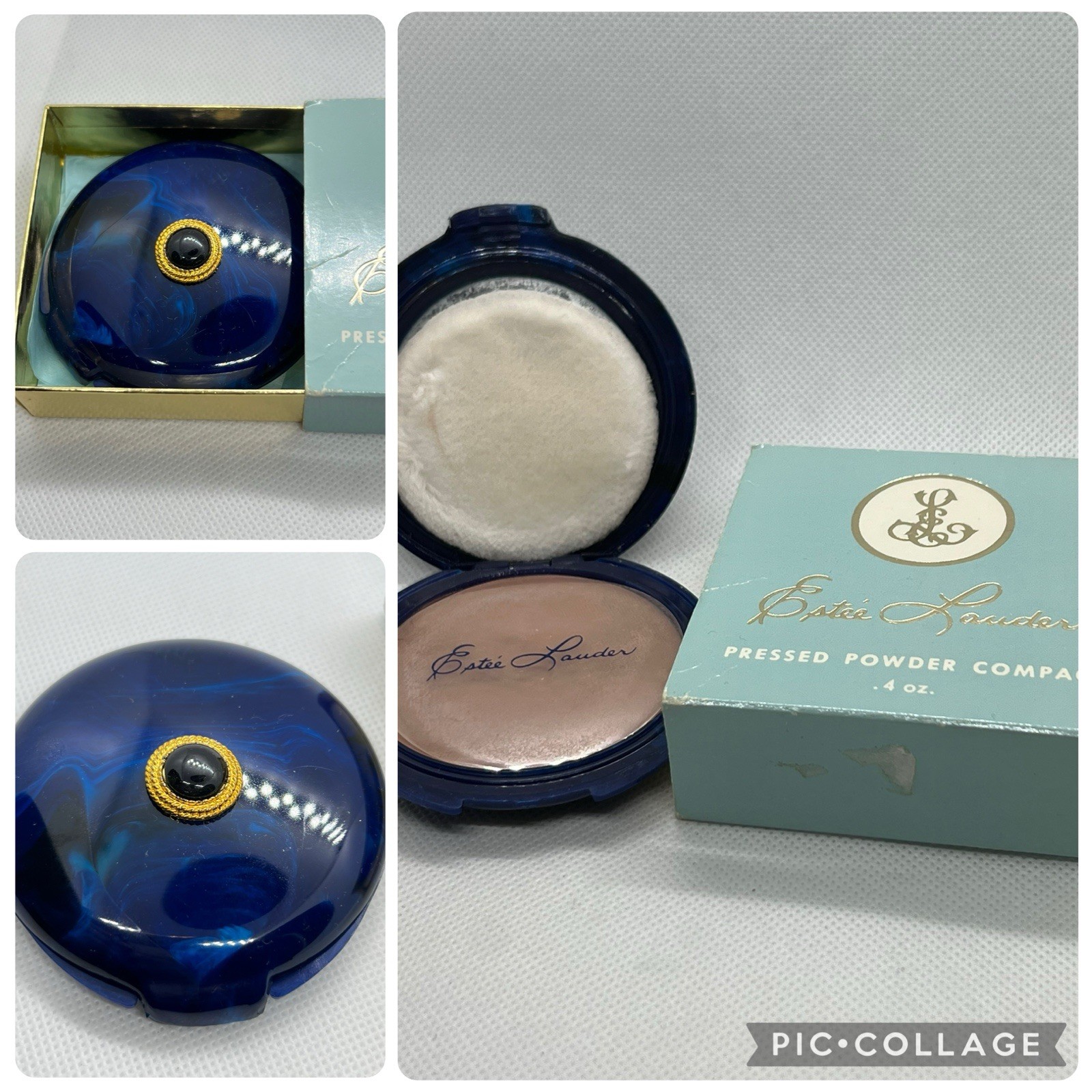 Vintage Estee Lauder Peace Compact Good Fortunes ALMOND BEIGE Powder NIB NOS .40