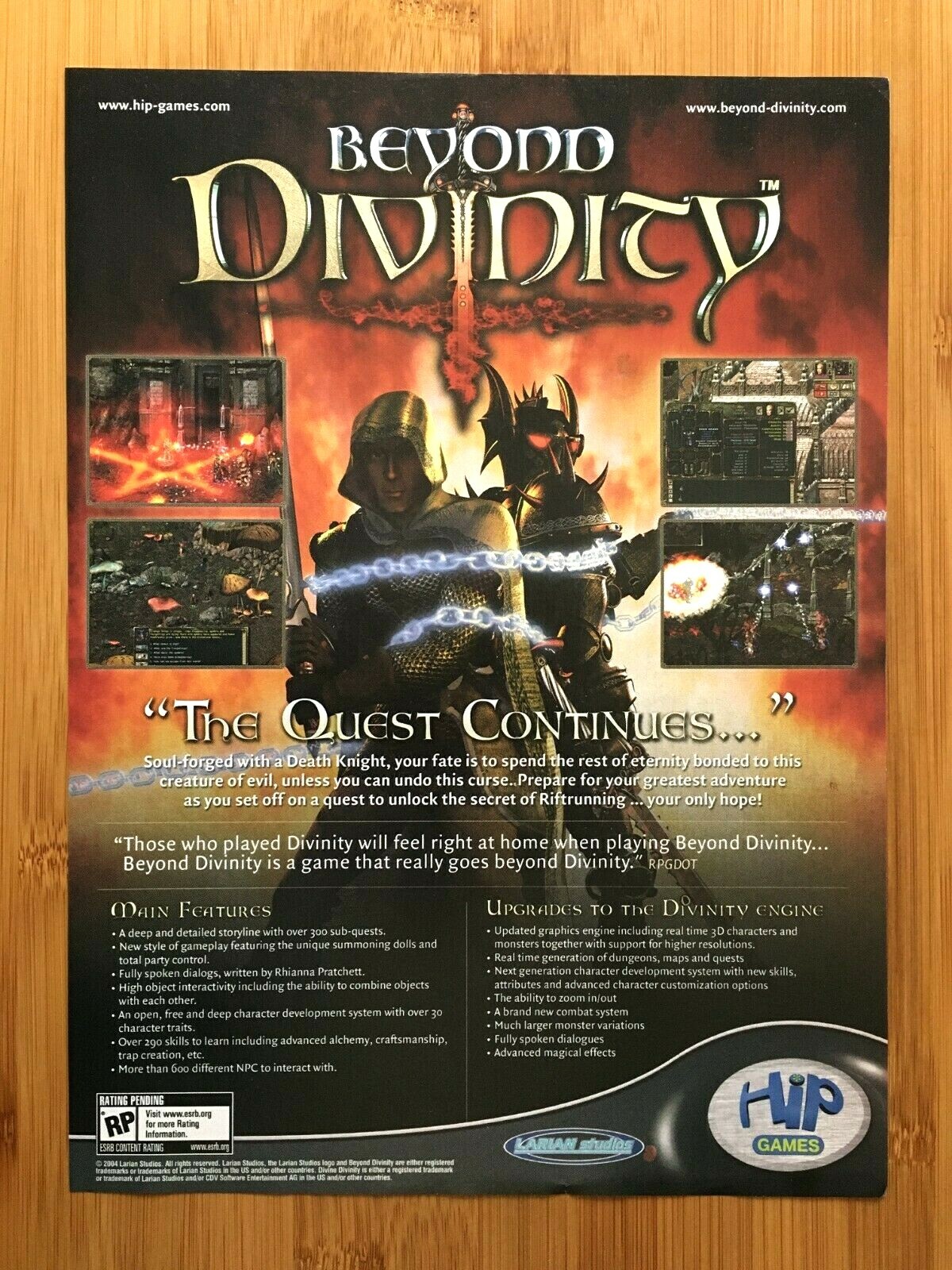 Beyond Divinity PC 2004 Video Game Print Ad/Poster Advertisement Big Box Art