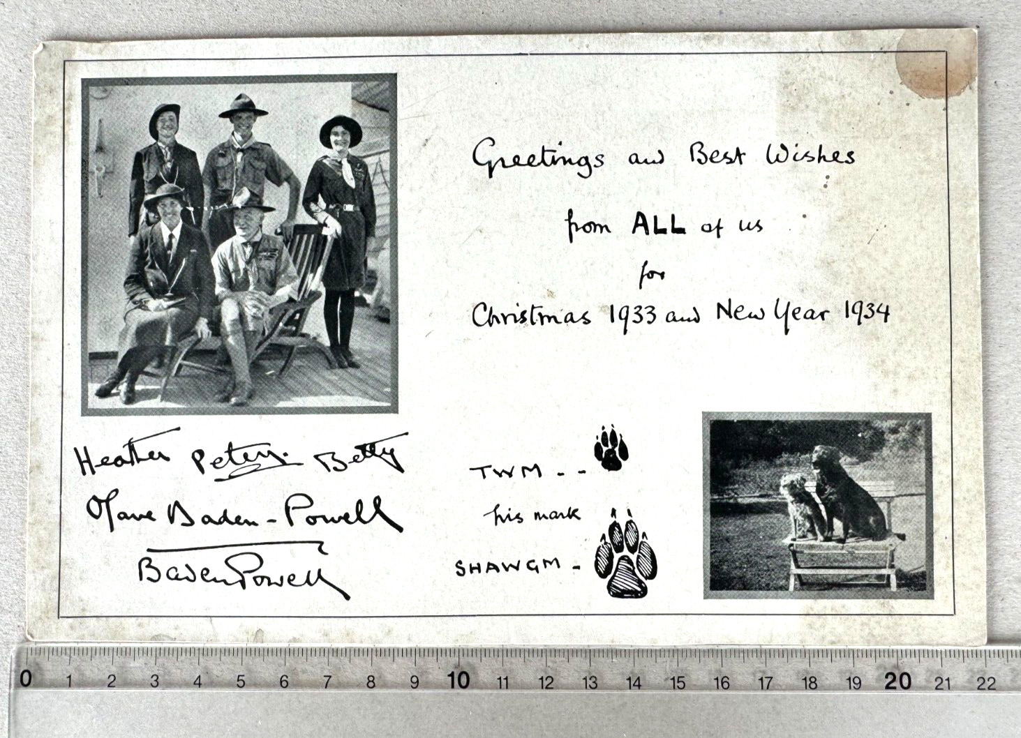 1933 1934 Christmas and New Year cards by Lord Baden Powell