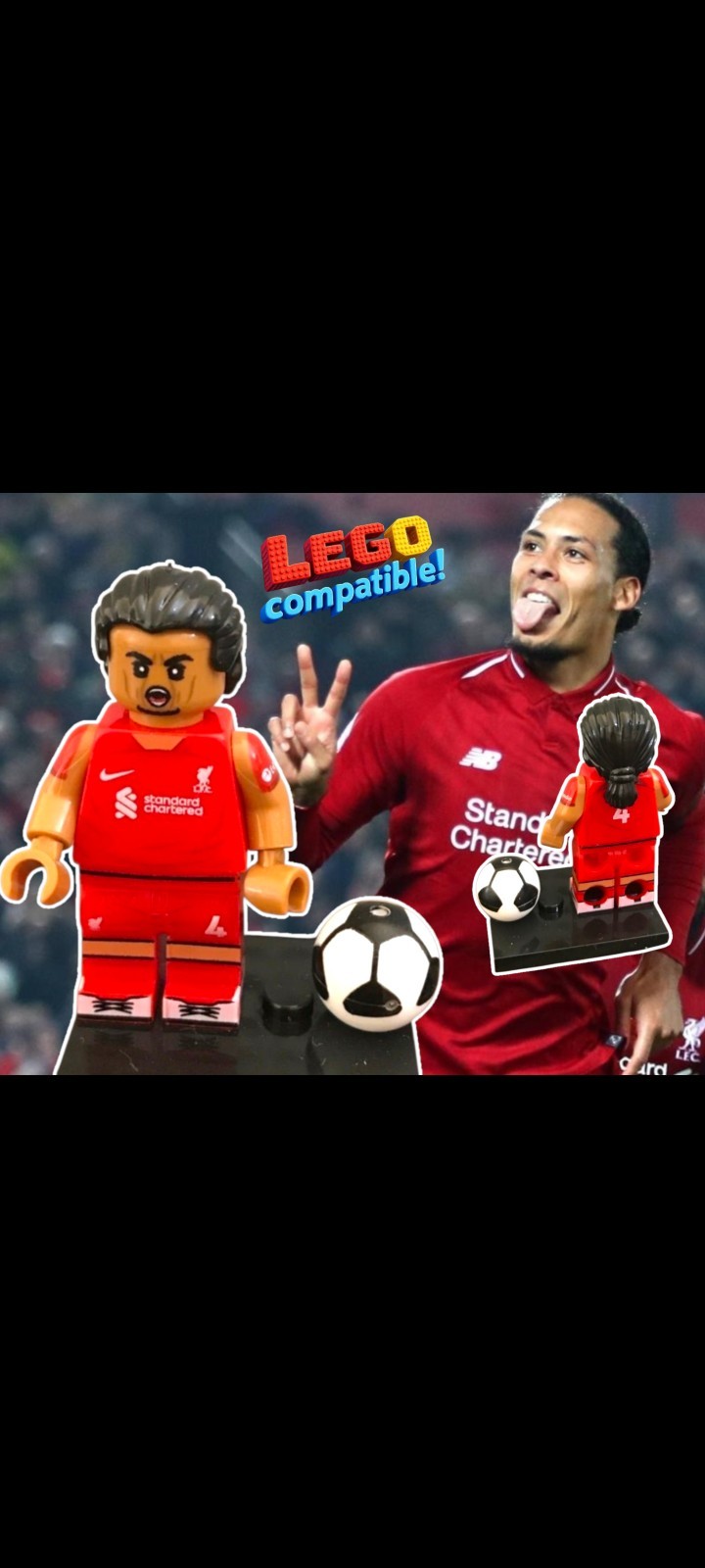 Virgil Van Dijk Liverpool #4 Toy Minifigure Soccer World Cup Figure Blocks Brick