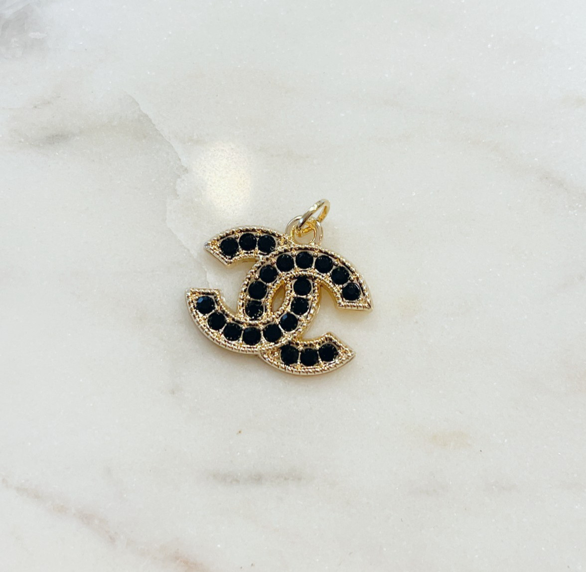 1pc Designer Gold Black Rhinestone Zipperpull