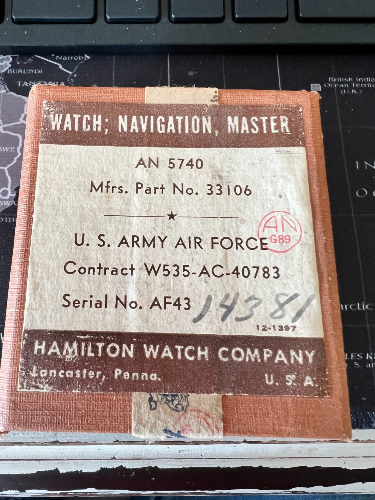 *RARE* Hamilton Watch Company U.S. Army Air Force Watch Navigation Master Box