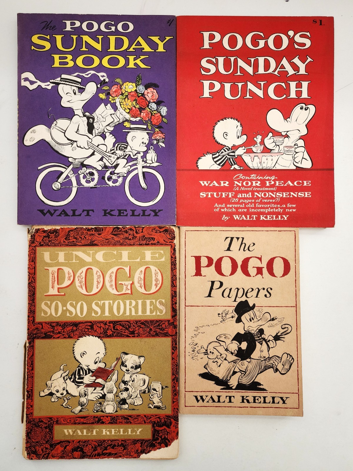 Walt Kelly POGO POSSUM LOT of 4 Sunday Book & Punch Papers & Uncle So-So Stories