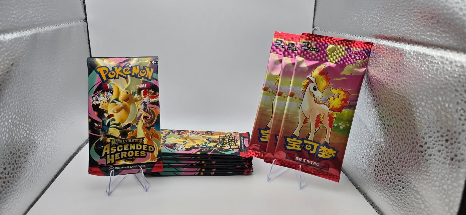 🔥 10 Pack LOT Pokemon Ascended Heroes (7) packs + Chinese Gem Vol 4 (3) Packs
