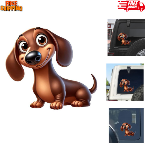 Dachshund Car Decal - Cute Dog Window Sticker - 2 Pack - Waterproof Vinyl