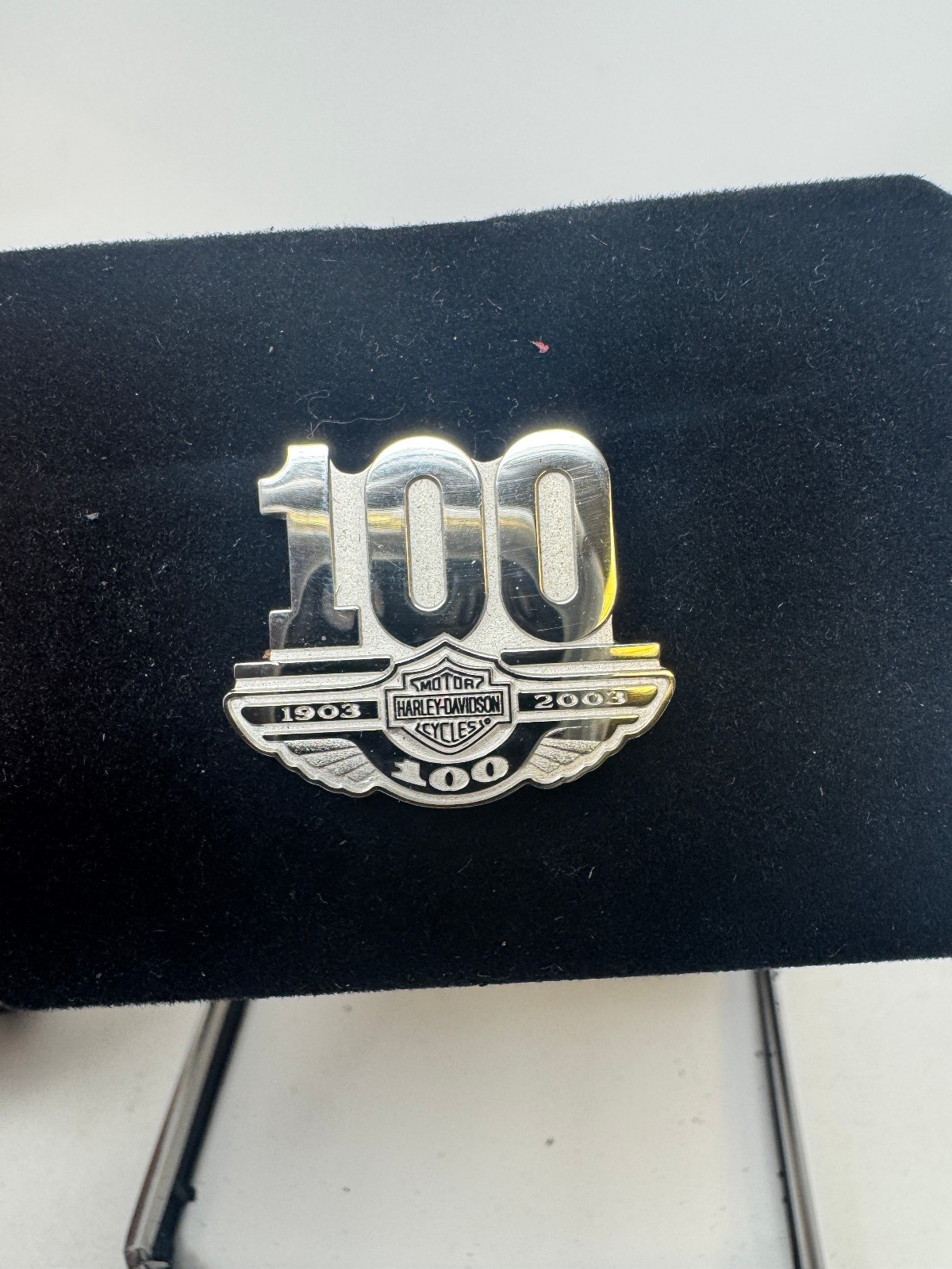 Harley Davidson 100 Year Sterling Silver Anniversary Share Holders Meeting Pin