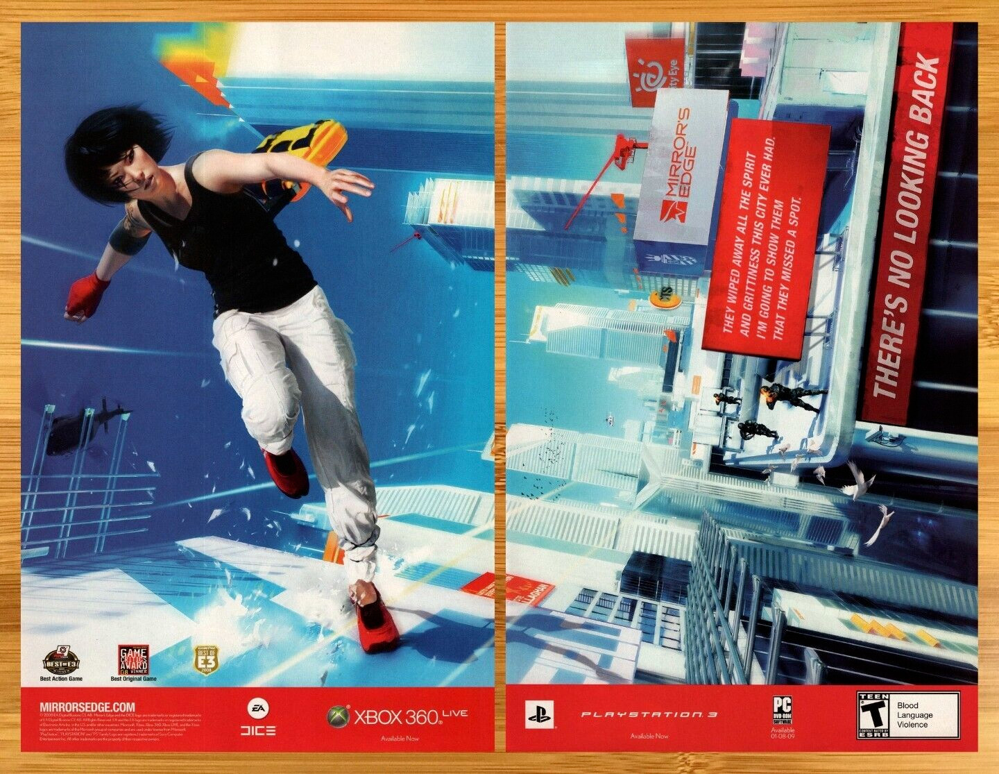 2008 Mirror's Edge Xbox 360 PS3 Vintage Print Ad/Poster Video Game Promo Art