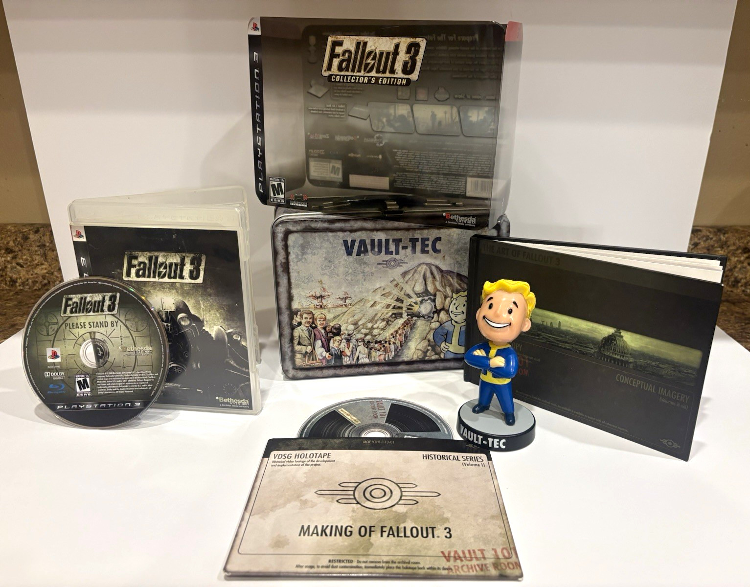 Bethesda Fallout 3 Collector’s Edition Vault-Tec Metal Lunchbox w/ Figure