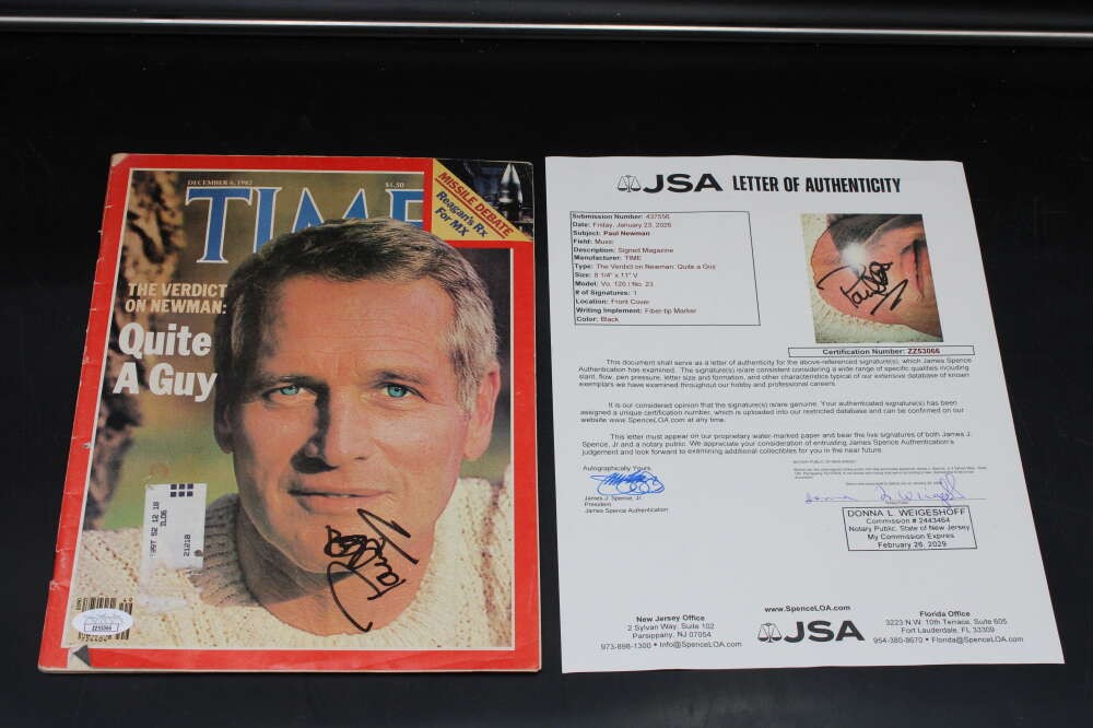 Paul Newman Signed Magazine Auto Autograph JSA LOA ZJ23314