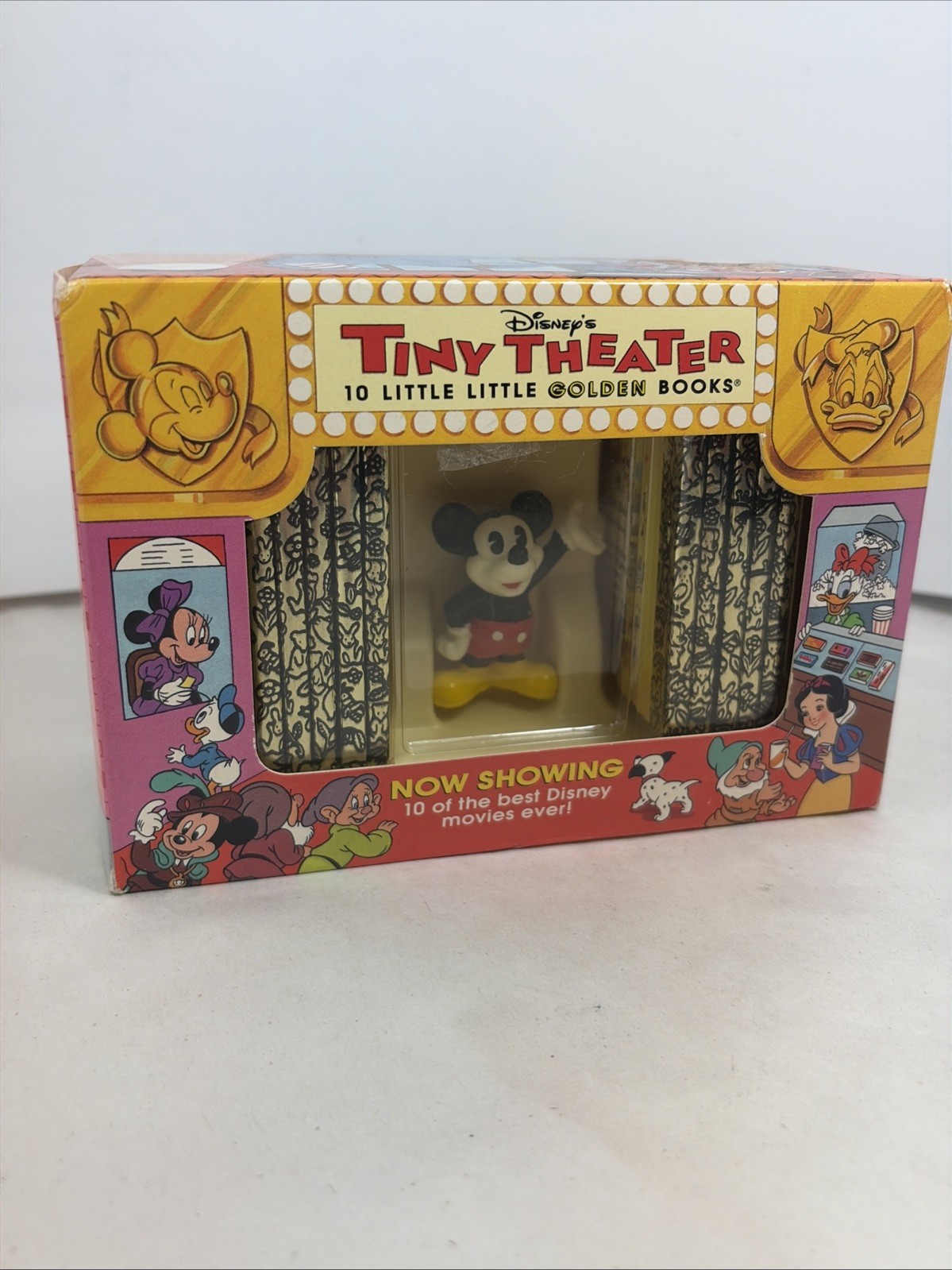Vintage 1993 Disney Tiny Theater 10 Little Golden Books Mickey Figurine New