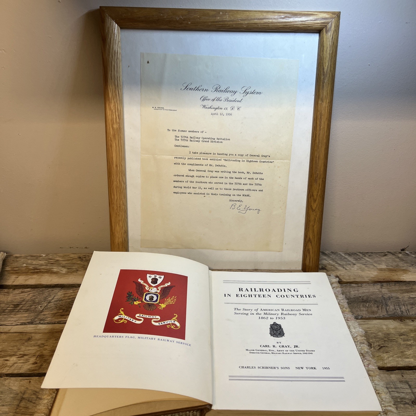 1955 Railroading in Eighteen Countries 1st Ed W/Rare Southern Railway Letter