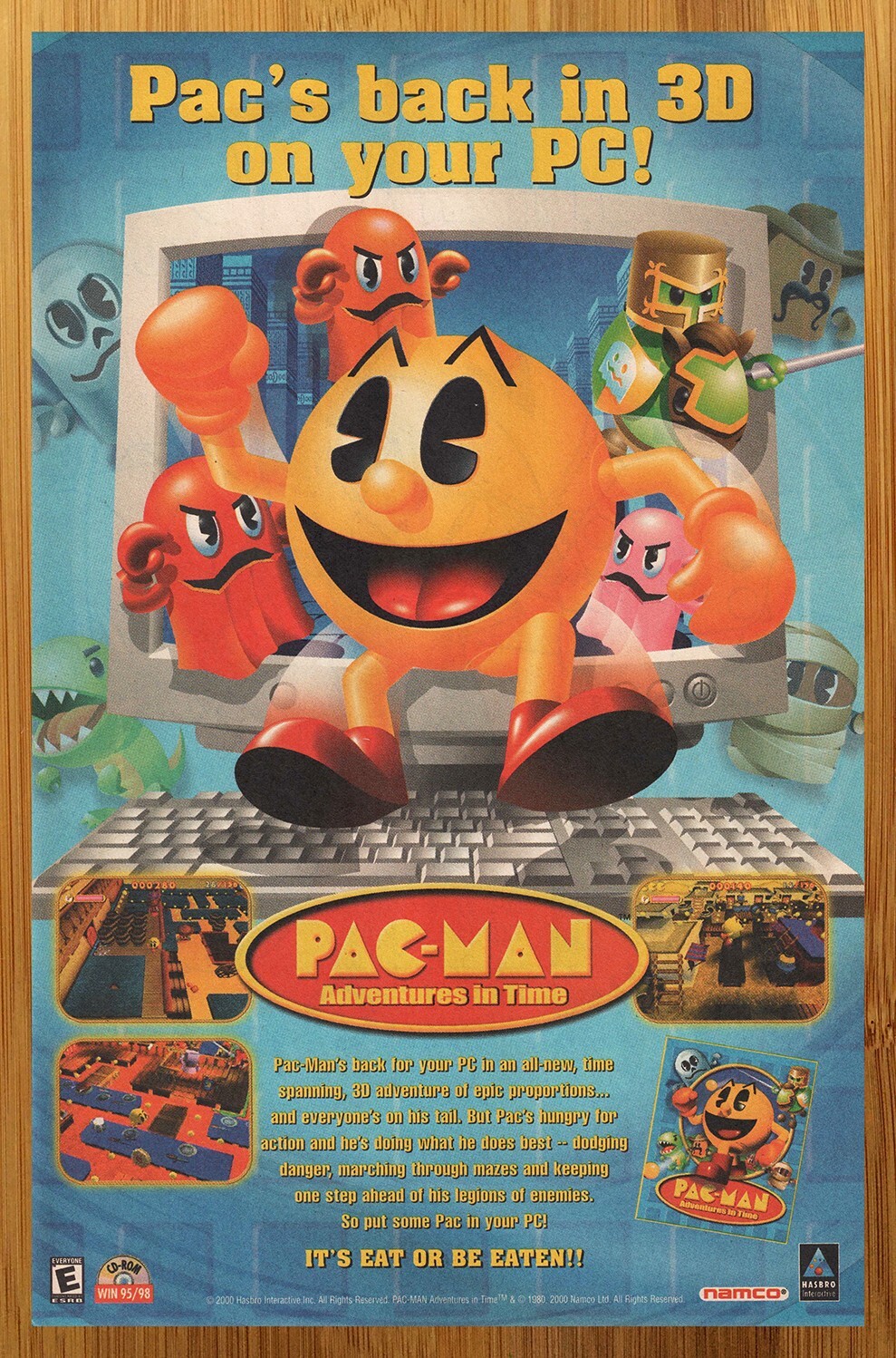 2000 Pac-Man Adventures in Time PC Vintage Print Ad/Poster Video Game Promo Art