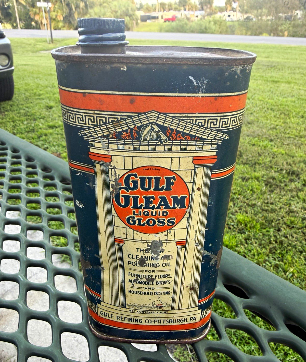 Gulf Vintage Gulf Gleam Liquid Gloss 1 Pint Metal Can Gulf Refining Pittsburgh