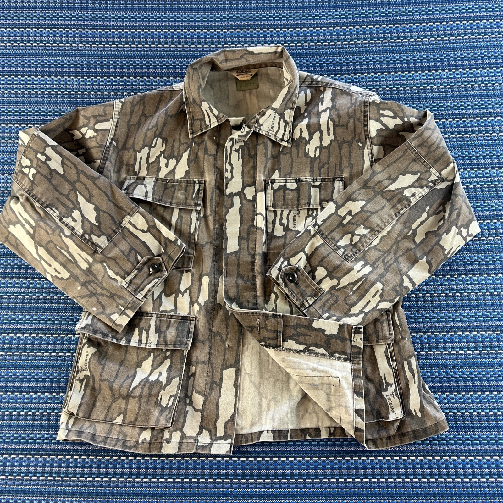 RARE VTG US Military Cabelas Trebark Shirt Mens Large Regular NOTES Coat #7348