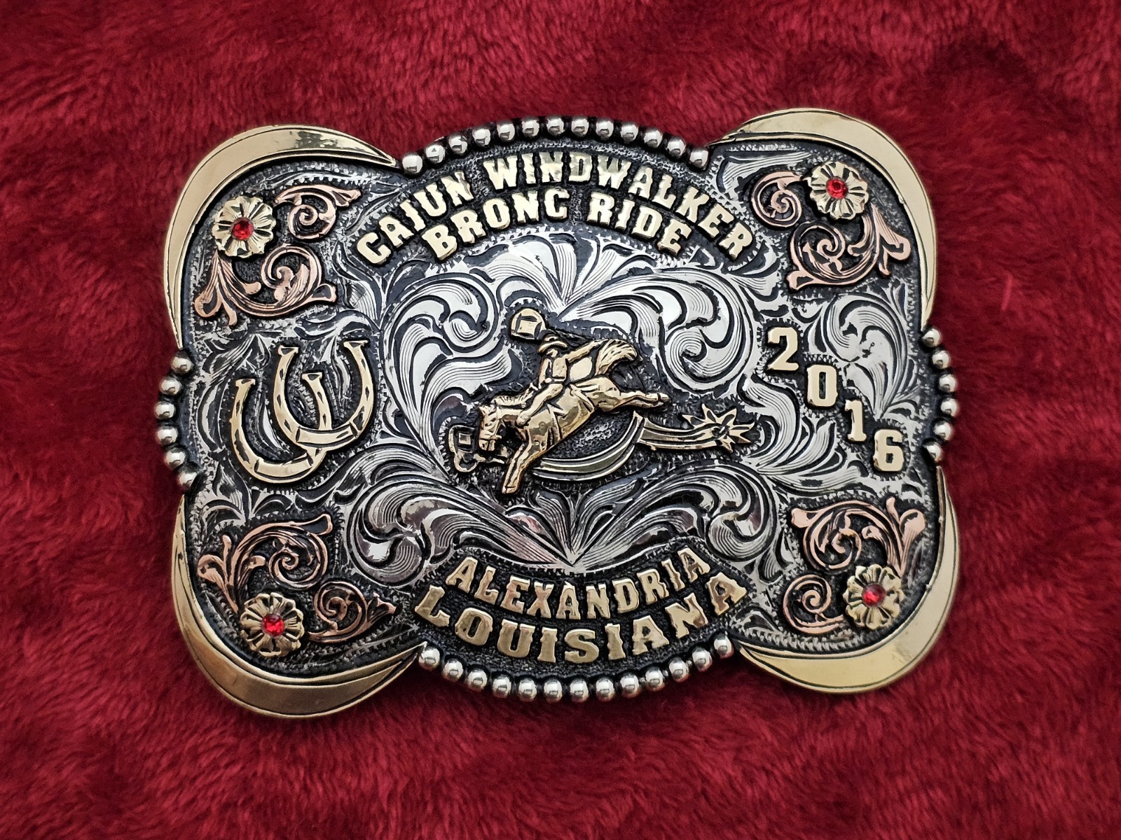 Cajun Bronc Riding Rodeo Champion☆2016☆X~TREME☆TROPHY BUCKLE☆Alexandria☆Rare☆696