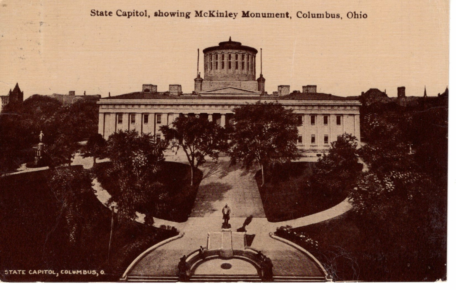 Vintage Postcard OH Columbas State Capital McKinley Monument c1915 -805