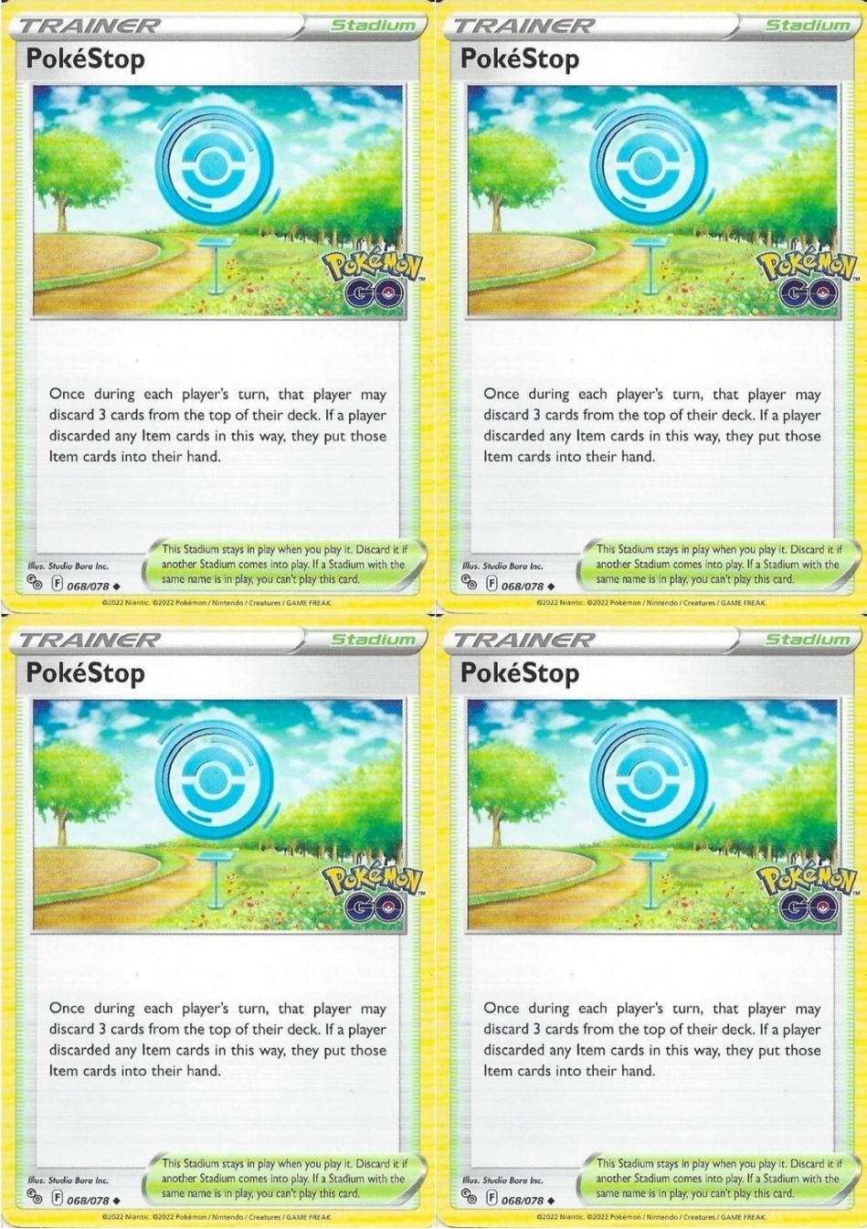 4X 068/078 Poké Stop - Uncommon Card - Pokemon GO Poke Stop Pokestop Playset
