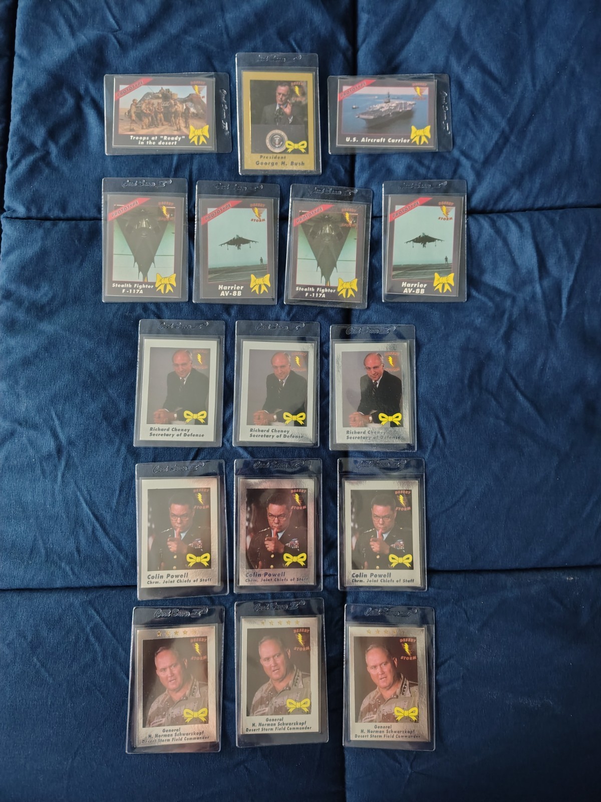 1991 AMA Desert Storm Foil Parallel Lot 16 Gold Silver Bush Powell Prototype