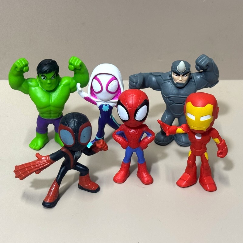 Lot 6pcs 2.5'' Spider-man Rhino Marvel Spidey And His Amazing Friends Figure