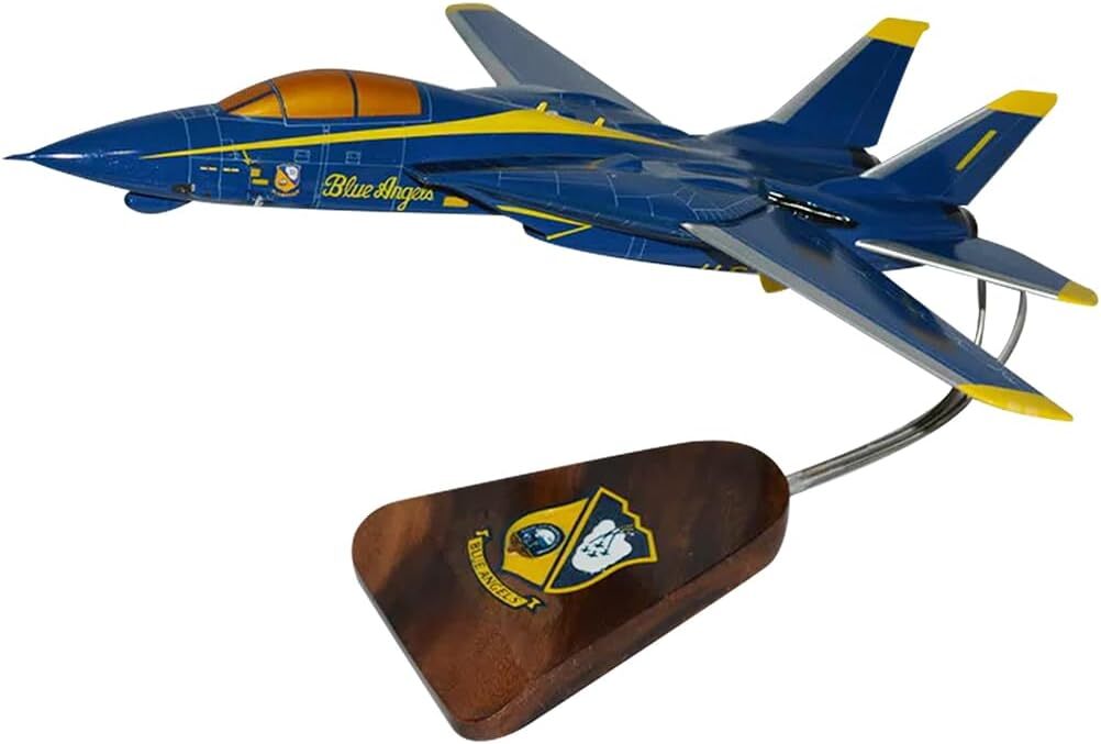 USN Grumman F-14 Tomcat Blue Angels Wings Move Desk Top Model 1/48 SC Airplane