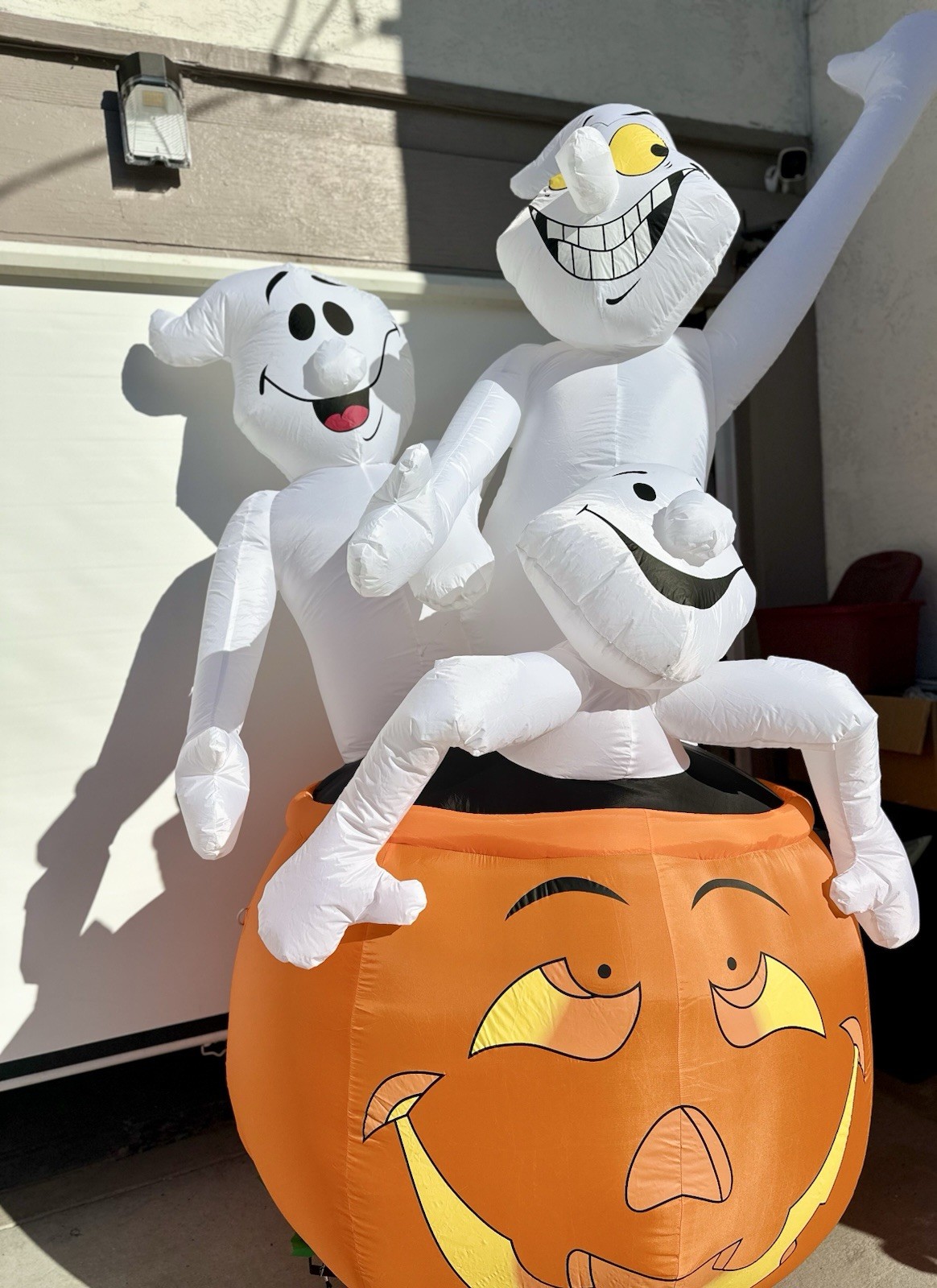 VTG 2003 Kmart Pumpkin Time 3 Ghosts On A Jack O' Lantern 8 Ft Inflatable TESTED