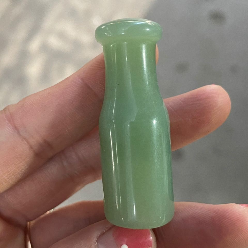 Vintage Green Jade Cigarette Holder Natural Gemstone Smoking Pipe Accessory Gift