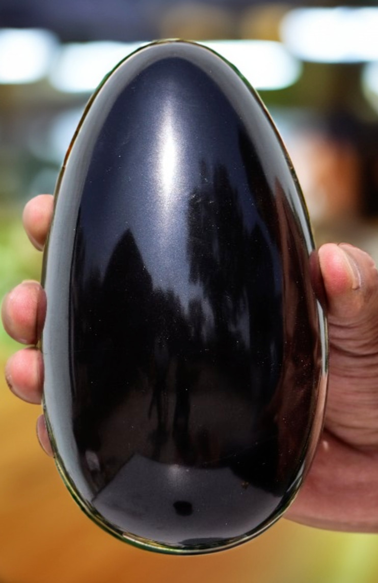 150MM Black Tourmaline Egg Chakra Energy Crystals Healing Schorl Gemstone Egg