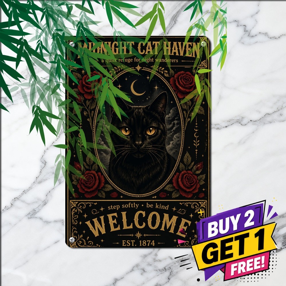 Wayward Cats Sanctuary Feral Animal Rescue Tin Sign Retro Pet Home Wall Decor