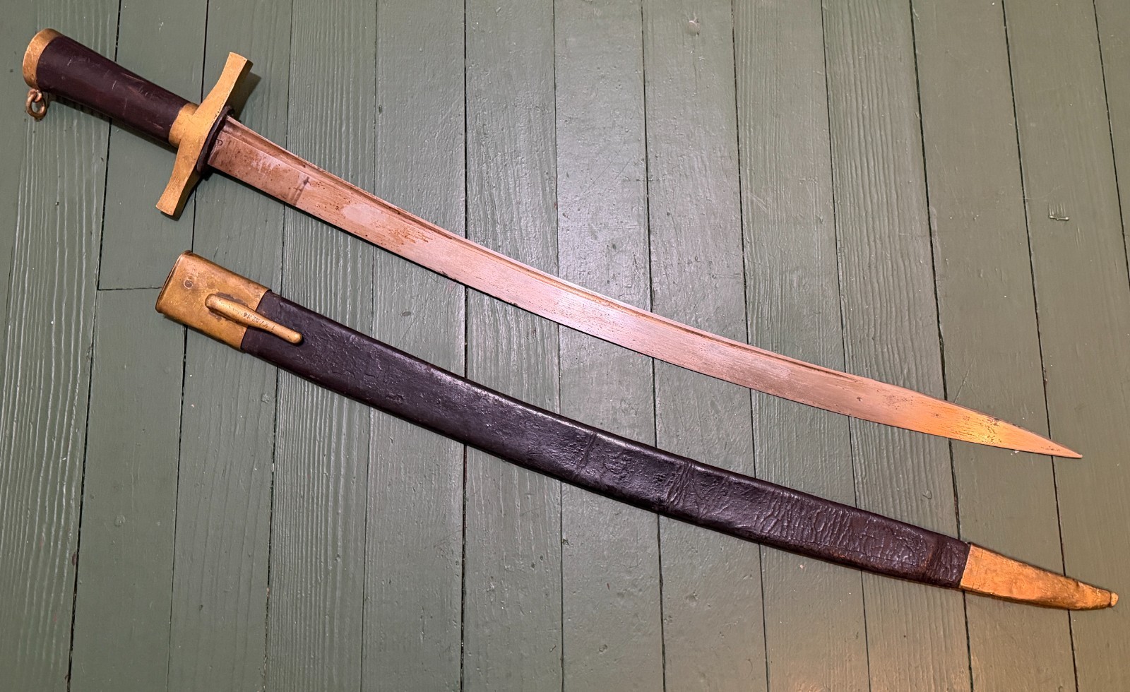 Antique Swedish M1856 Hanger Sword w/ Scabbard Military 19th Century