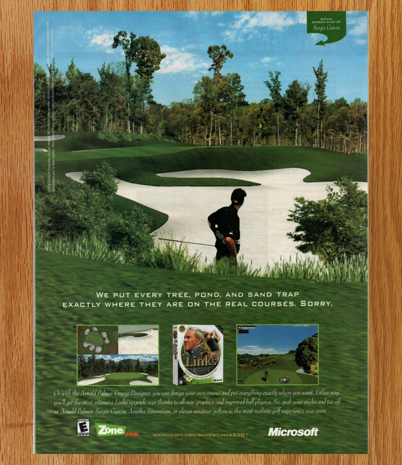 Links 2001 Microsoft Arnold Palmer - Video Game Print Ad / Poster Promo Art 2000