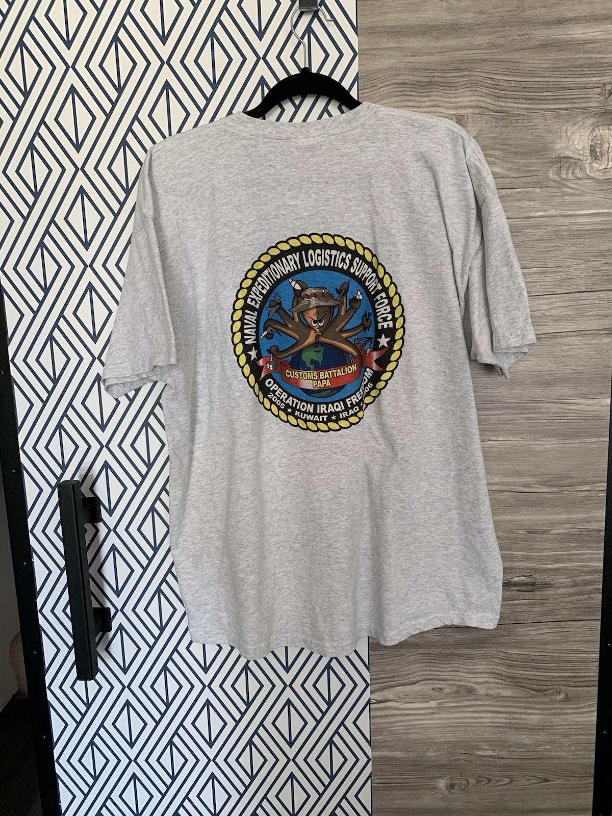 OIF NAVELSF Customs Battalion Papa Shirt 2XL Navy Expeditionary Logistics 2005 